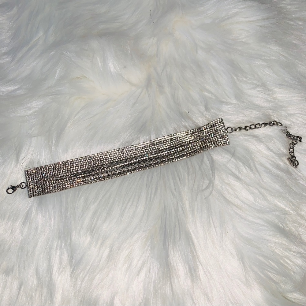 Diamond rhinestone adjustable choker